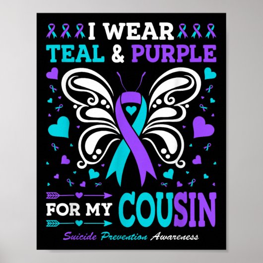 I Wear Teal &amp; Purple For My Cousin  ポスター (正面)