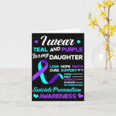 I Wear Teal & Purple For My Daughter Suicide P カード (黄色い花)