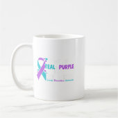 I Wear Teal & Purple For My Sister Suicide Pre コーヒーマグカップ (左)
