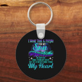 I Wear Teal &amp; Purple For My Son Suicide Preven キーホルダー (正面)