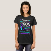 I Wear Teal &amp; Purple For My Son Suicide Preven Tシャツ (正面フル)
