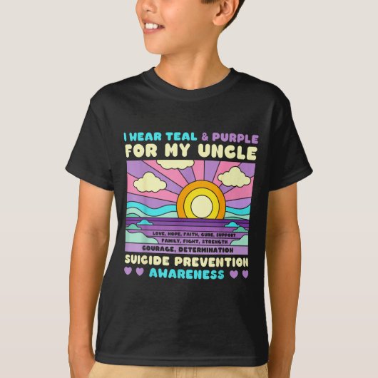 I Wear Teal & Purple For My Uncle Suicide Prev Tシャツ (正面)