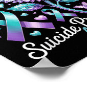 I Wear Teal &amp; Purple For Suicide Prevention Aw ポスター (角)