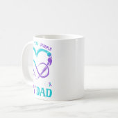 I Wear Teal & Purple In Memory Of My Dad コーヒーマグカップ (正面左)