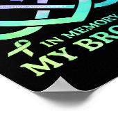 I Wear Teal &amp; Purple Memory Of My Brother Suic ポスター (角)