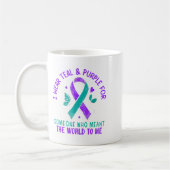 I Wear Teal & Purple Or Someone Suicide Awaren コーヒーマグカップ (左)