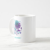 I Wear Teal & Purple Suicide Prevention Awaren コーヒーマグカップ (正面左)