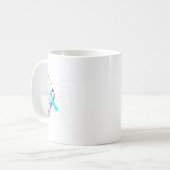 I Wear Teal & Purple Suicide Prevention Awaren コーヒーマグカップ (正面左)