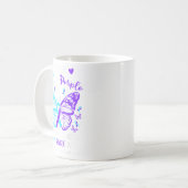 I Wear Teal & Purple Suicide Prevention Awaren コーヒーマグカップ (正面左)