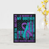 I Wear Teal And Purple For My Brother Suicide Prev カード (黄色い花)