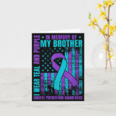 I Wear Teal And Purple For My Brother Suicide Prev カード (黄色い花)