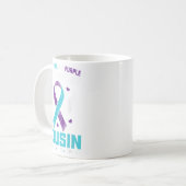 I Wear Teal And Purple For My Cousin Suicide Aware コーヒーマグカップ (正面左)