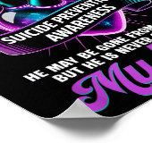 I Wear Teal And Purple For My Son Suicide Preventi ポスター (角)