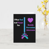 I Wear Teal And Purple For Suicide Prevention Awar カード (黄色い花)