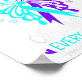 I Wear Teal And Purple Suicide Awareness Butterfly ポスター (角)