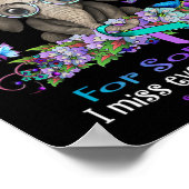 I Wear Teal And Purple Suicide Awareness Elephant  ポスター (角)