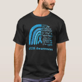 I Wear Teal For PCOS Awareness Warrior  3 Tシャツ (正面)