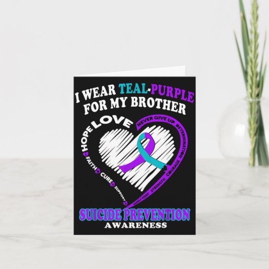 I Wear Teal Purple For My Brother  カード (正面)