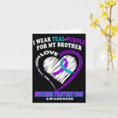 I Wear Teal Purple For My Brother  カード (黄色い花)