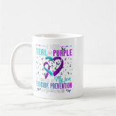 I Wear Teal Purple For My Son Suicide Prevention A コーヒーマグカップ (左)