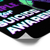 I Wear Teal Purple For Suicide Awareness You Women ポスター (角)