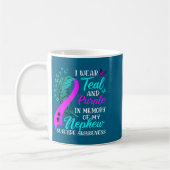 I Wear Teal Purple In Memory Of My Nephew Suicide  コーヒーマグカップ (左)