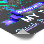 I Wear Teal Purple In Memory Of My Wife Suicide Pr ポスター (角)