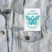 I Wear Teal & White for My Mother Button 缶バッジ (インサイチュ)