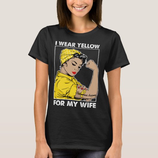 I Wear Yellow For My Wife Endometriosis Awareness Tシャツ (正面)