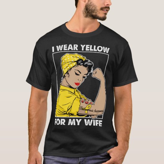 I Wear Yellow For My Wife Endometriosis Awareness Tシャツ (正面)