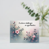 I Welcome Challenges as Opportunities Affirmation ポストカード (スタンド正面)