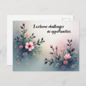 I Welcome Challenges as Opportunities Affirmation ポストカード (正面/裏面)