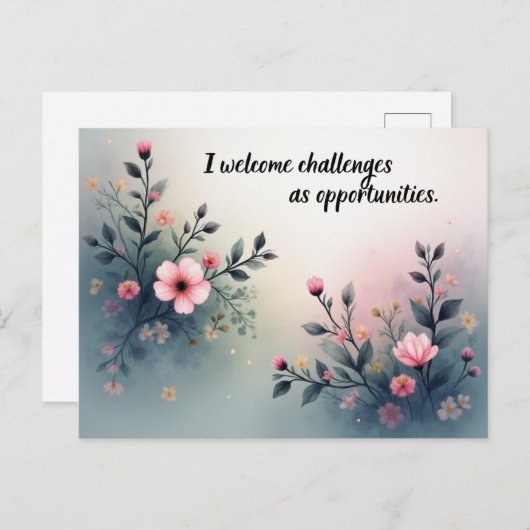I Welcome Challenges as Opportunities Affirmation ポストカード (正面/裏面)