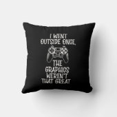 I Went Outside - Funny Gamer クッション (裏面)