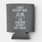 I Went Outside - Funny Gamer 缶クーラー (裏面)