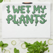 I Wet My Plants – ガーデニングおもしろいデザイン キッチンタオル (折り畳み)