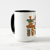 I Wet My Plants – Retro 70s Stripes マグカップ (正面左)