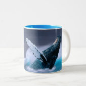 I Whale Always Love You breaching whale mug ツートーンマグカップ (正面右)