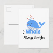 I Whale Always Love You Valentine's Day Card シーズンポストカード (正面/裏面)