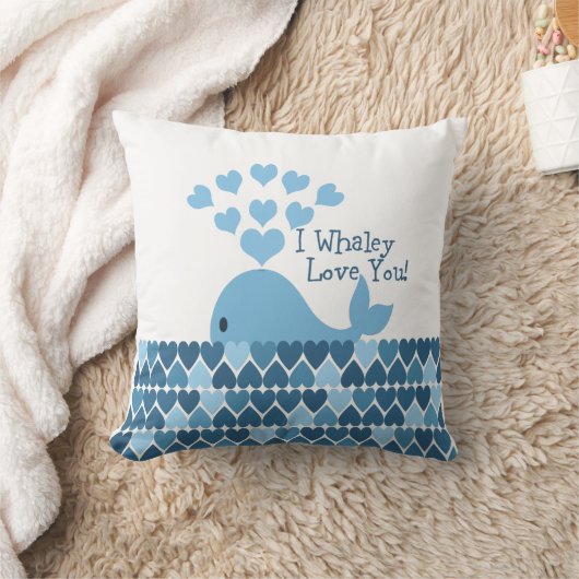I Whaley愛! 青い クッション (ブランケット)