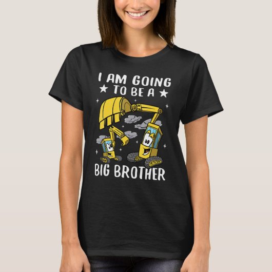 I will be a big brother baby announcement excavato tシャツ (正面)