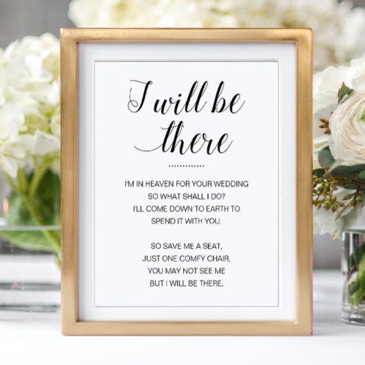 I Will Be There Memorial Chair Wedding ポスター