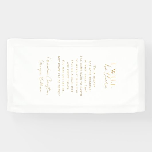 " I will be there" Wedding, Memorial, White, 横断幕 (横)