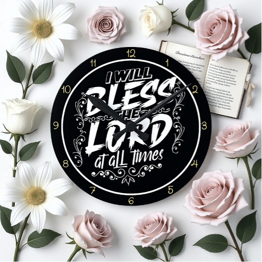 I Will Bless The Lord At All Times Art ラウンド壁時計