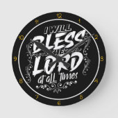 I Will Bless The Lord At All Times Art ラウンド壁時計 (正面)