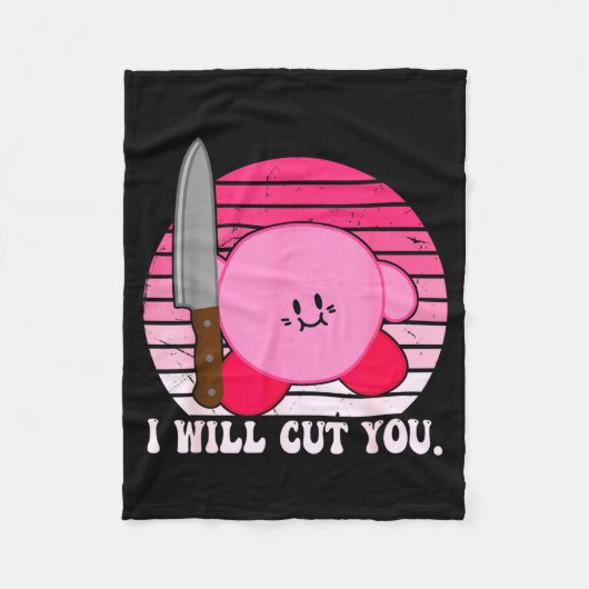 I Will Cut You Funny Quote  フリースブランケット (正面)