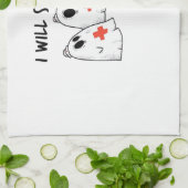 I Will Stab You Ghost Nurse Funny RN Halloween Gho キッチンタオル (折り畳み)