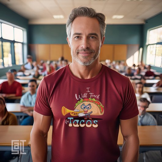 I will Teach for Tacos Teacher Male Music Essentia Tシャツ