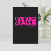 I Will Walk By Faith Christian Pink Bible Verse T サンキューカード (スタンド正面)