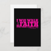 I Will Walk By Faith Christian Pink Bible Verse T サンキューカード (正面/裏面)